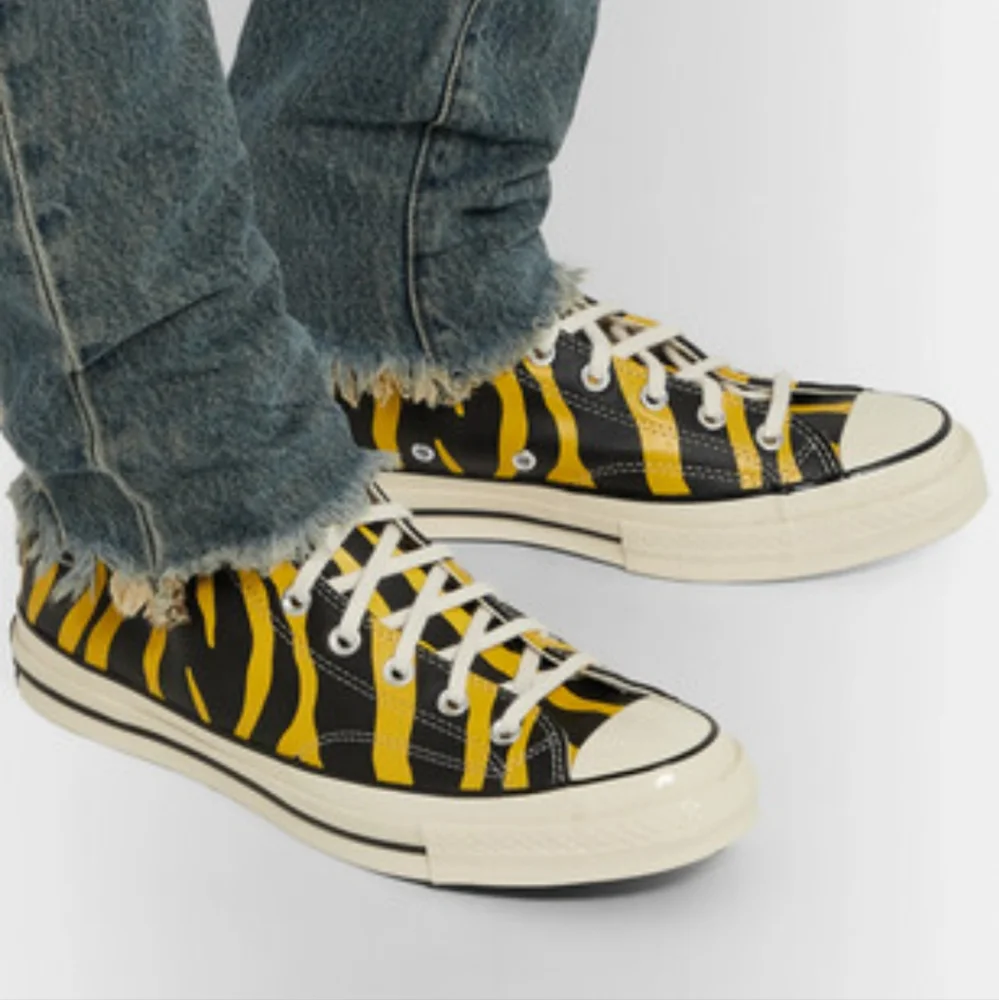 Converse Chuck Taylor Retro 70 Hi Vivid Black Yellow Sulfur Zebra Leather 8 NWT - Picture 2 of 14